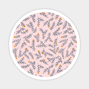 Floral orange pattern Magnet